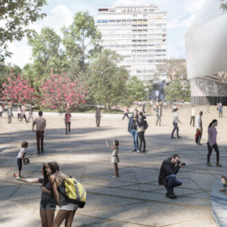 Recreación del proyecto de urbanización del entorno del Bernabéu