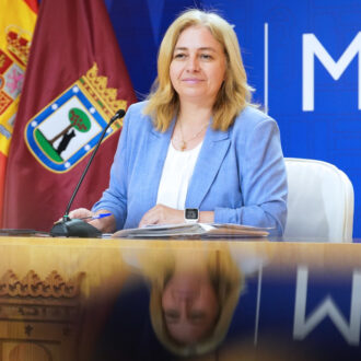 La vicealcaldesa de Madrid y alcaldesa en funciones, Inma Sanz, durante la rueda de prensa