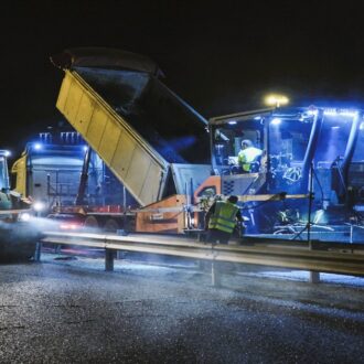Trabajos de asfaltado en la M-30