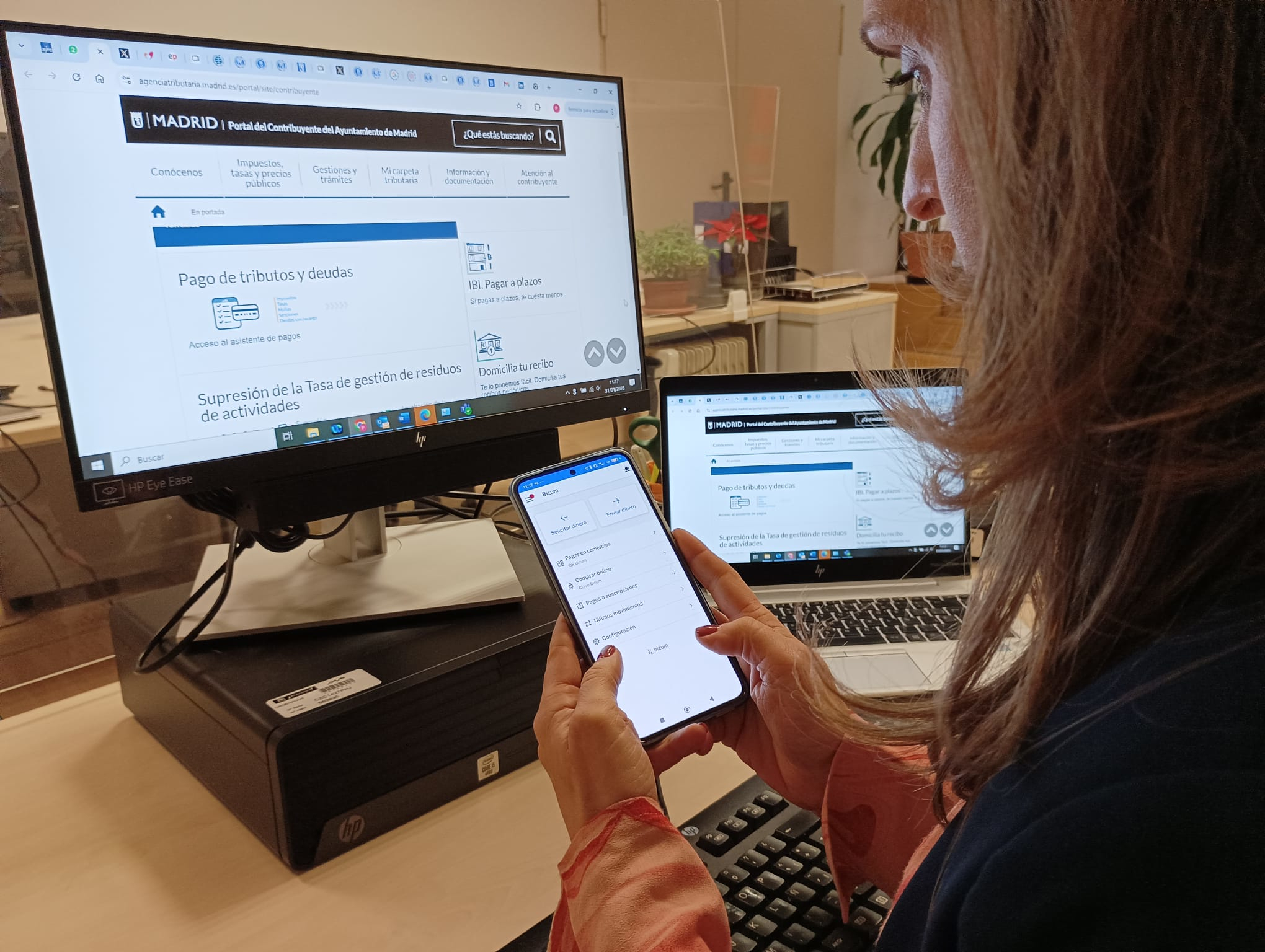 Imagen de archivo de pago de impuestos, tasas y multas a través de Bizum en la web municipal