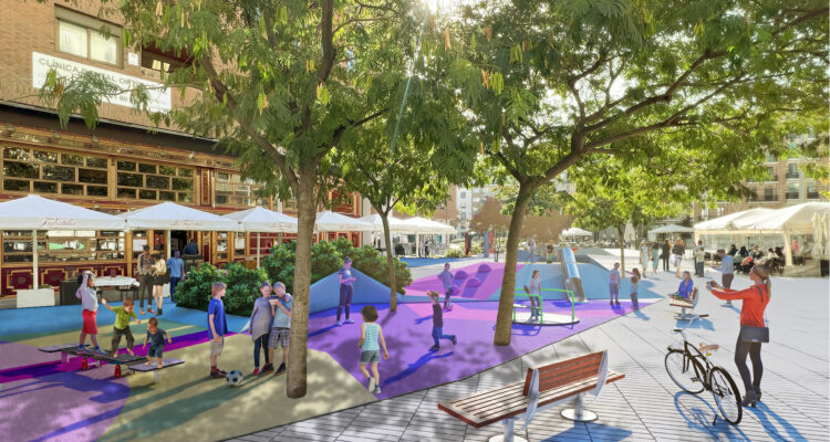 Recreación de la futura plaza de Salvador Dalí