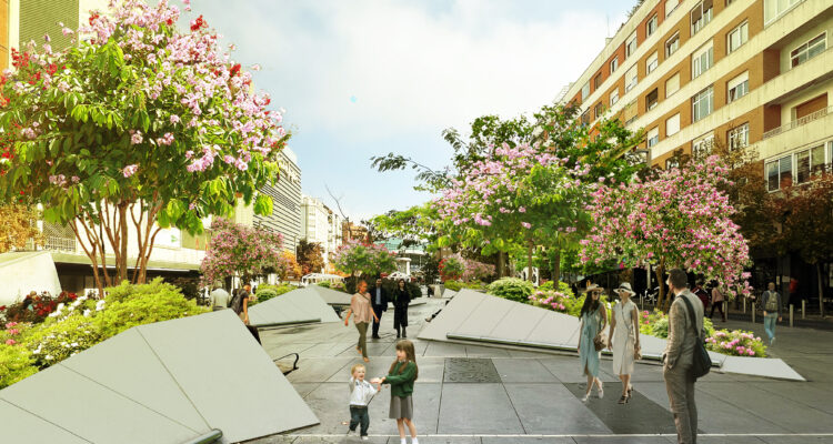 Recreación de la futura plaza de Salvador Dalí