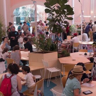 Interior del Espacio Abierto, centro cultural municipal en Madrid