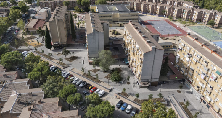 Vista aérea del entorno de la calle Alconera, en San Blas-Canillejas