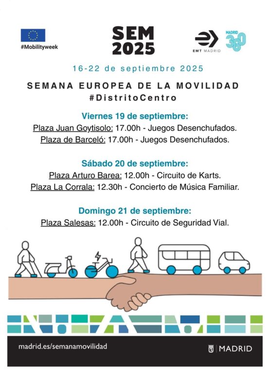Cartel de actividades de la SEM de Centro