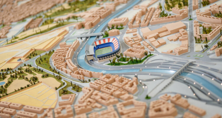 Maqueta de la M-30 expuesta en el Espacio Madrid Calle 30 & Río