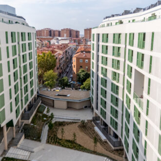 Exterior de la promoción de EMVS Madrid Nuestra Señora de los Ángeles 14