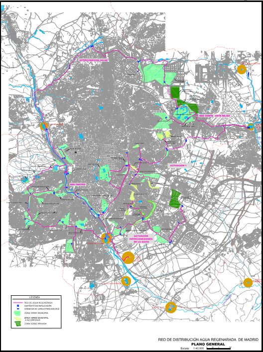 Plano general de las redes de agua regenerada