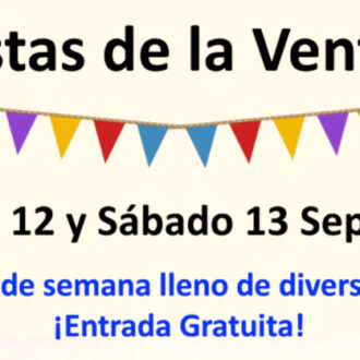 Cartel de fiestas de La Ventilla 2025 con información del evento y una ilustración de guirnaldas