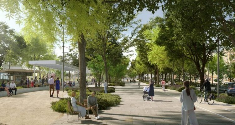 Recreación del futuro Paseo Verde del Suroeste, una de las nuevas zonas verdes