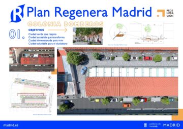Panel informativo de la actuación en la Colonia Bomberos