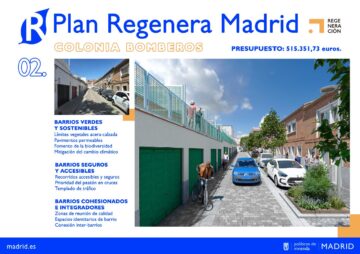 Panel informativo de la actuación en la Colonia Bomberos