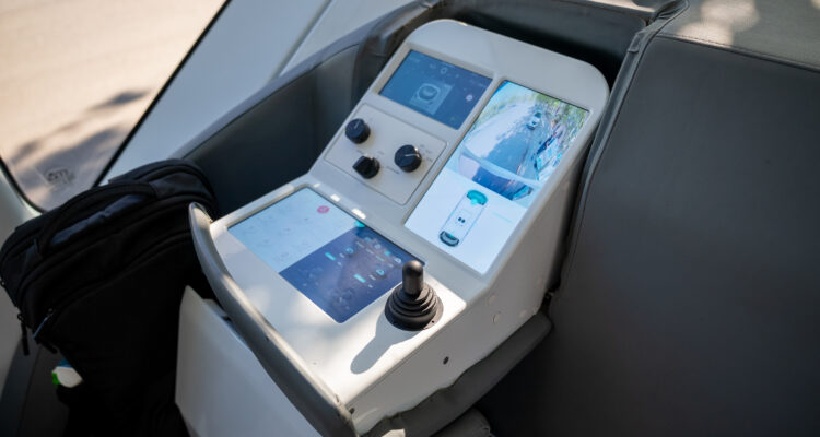 Imagen interior bus autónomo EMT Madrid