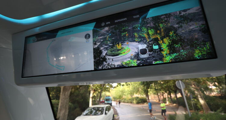 Interior vehículo autónomo EMT Madrid