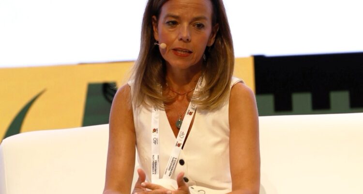 La concejala delegada de Turismo, Almudena Maíllo, durante su intervención en Turespaña 2025