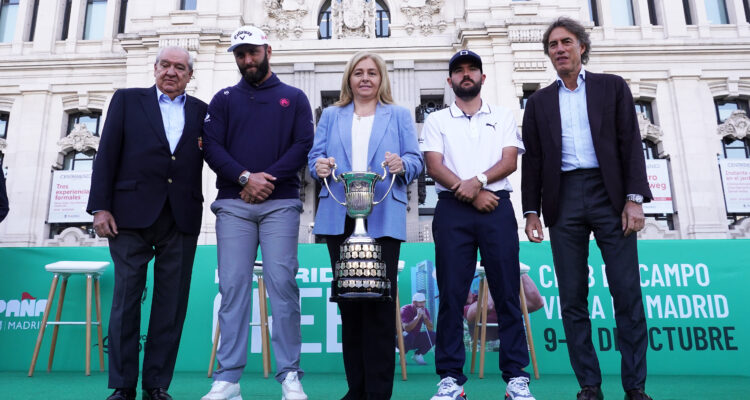 Sanz, Rahm e Hidalgo con miembros Open de España de Golf 2025