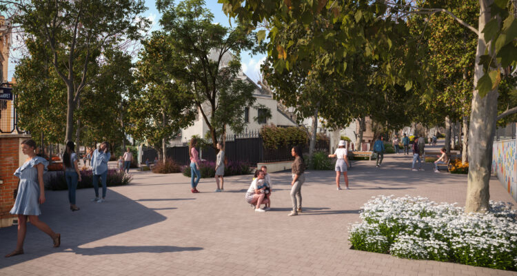 Recreación del entorno de la futura calle Ángel Ganivet