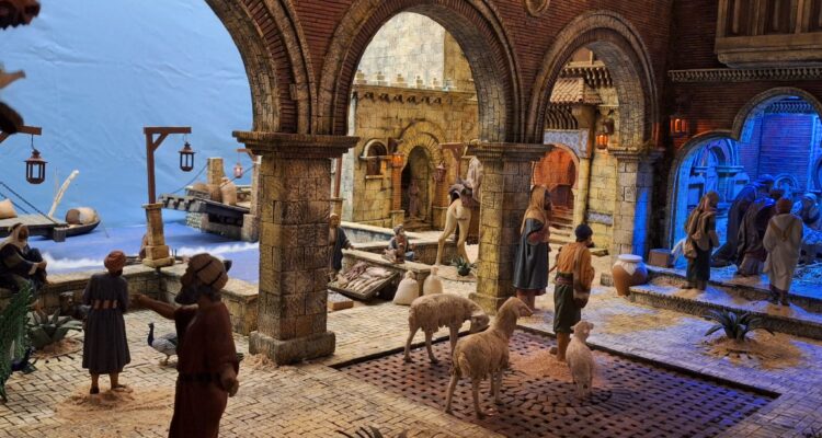 Detalle del belén monumental del distrito de Salamanca