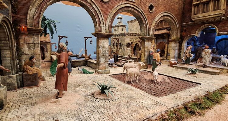 Detalle del belén monumental del distrito de Salamanca