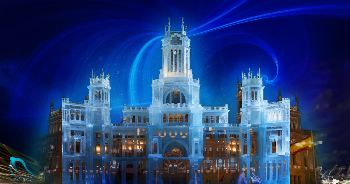 Recreación del ‘videomapping’ que envolverá de luz y sonido el Palacio de Cibeles