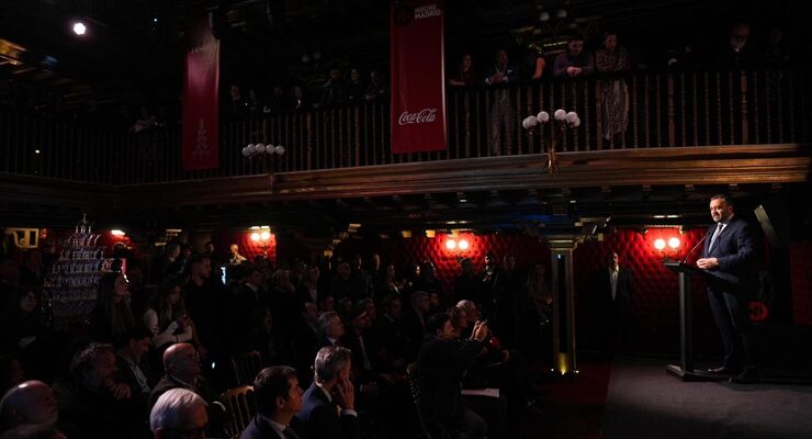 Momento de la intervención del concejal de Centro en la gala