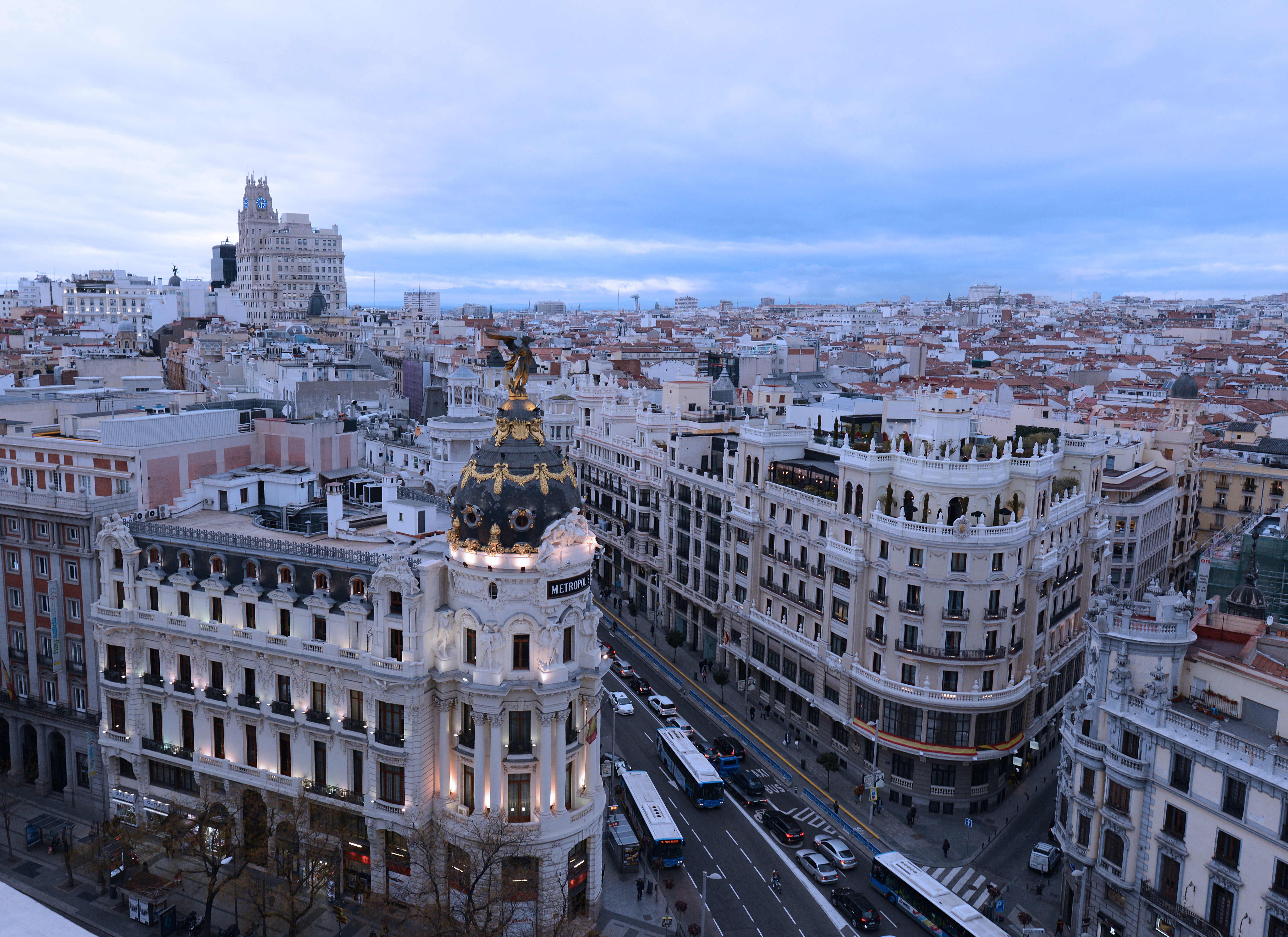 Imagen de la Gran Vía desde la azotea del Circulo de Bellas Artes