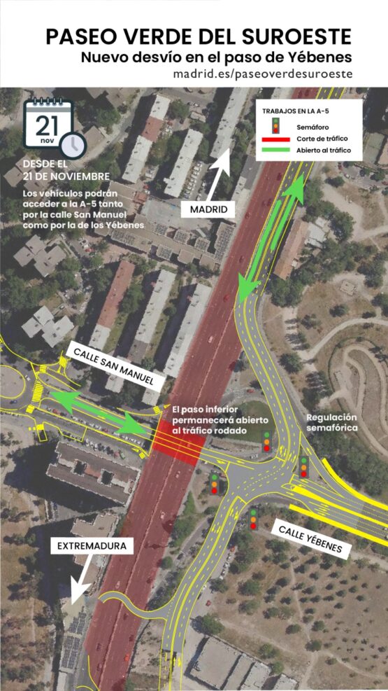 Infografía desvío A- 5 vertical