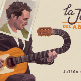 Cartel promocional de la performance del compositor Julián Olivares