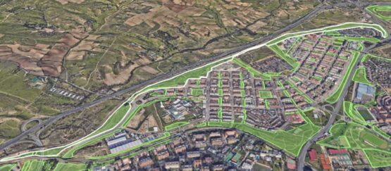 Mapa zonas rehabilitación Parque Lineal de Montecarmelo