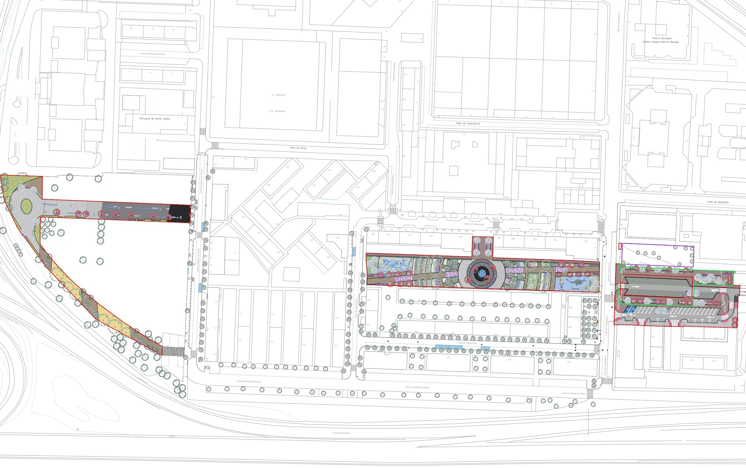Plano del proyecto de urbanización del barrio del Aeropuerto