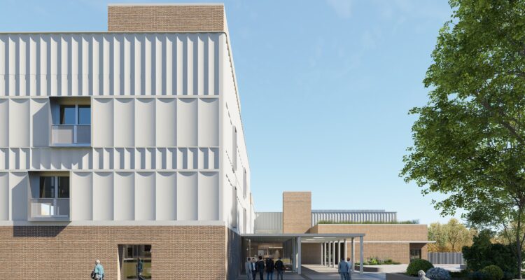 Recreación del edificio desde el lateral