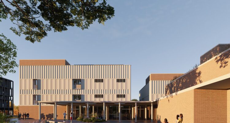 Recreación de la entrada del edificio