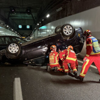 Simulacro en la M-30