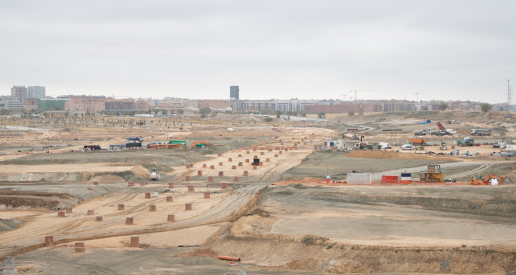 Progreso de las obras de urbanización de Valdecarros