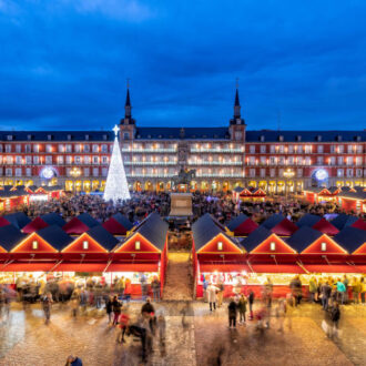 Plaza Mayor de Madrid en Navidad, uno de los puntos claves del programa navideño de actividades