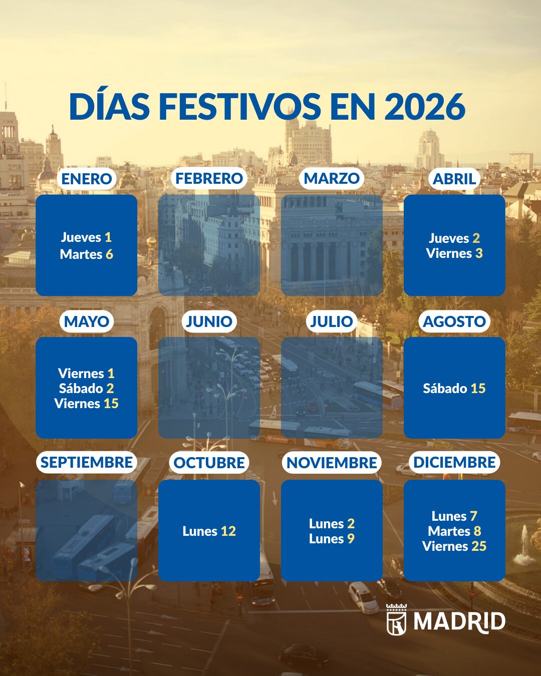 Calendario Laboral 2026 D as Festivos En La Ciudad De Madrid Calendario Laboral 2026 D as Festivos En La Ciudad De Madrid