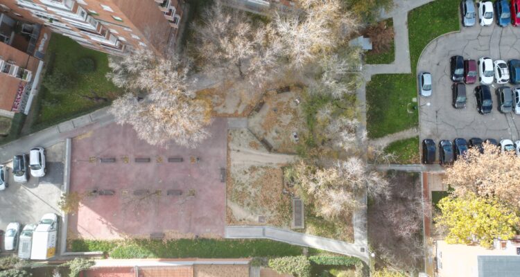Aspecto del barrio de Vinateros antes de la regeneración. Plano cenital