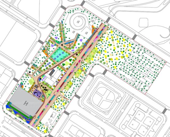Infografía zonas verdes en Ensanche de Vallecas