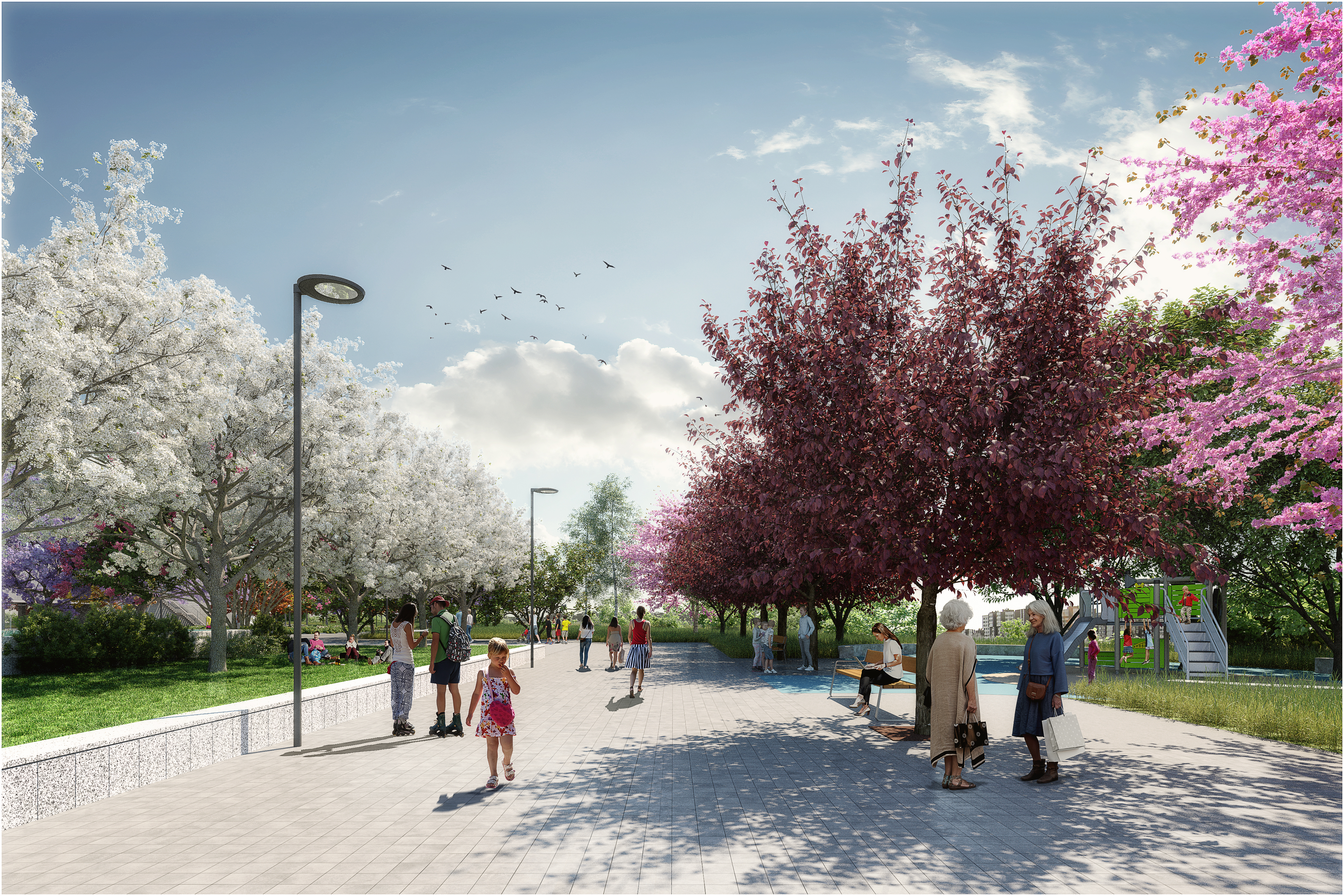 Recreación digital del proyecto modificado de urbanización del entorno de la antigua fábrica de CLESA