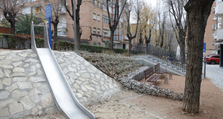 Detalle del barrio de Vinateros, en Moratalaz, tras su regeneración