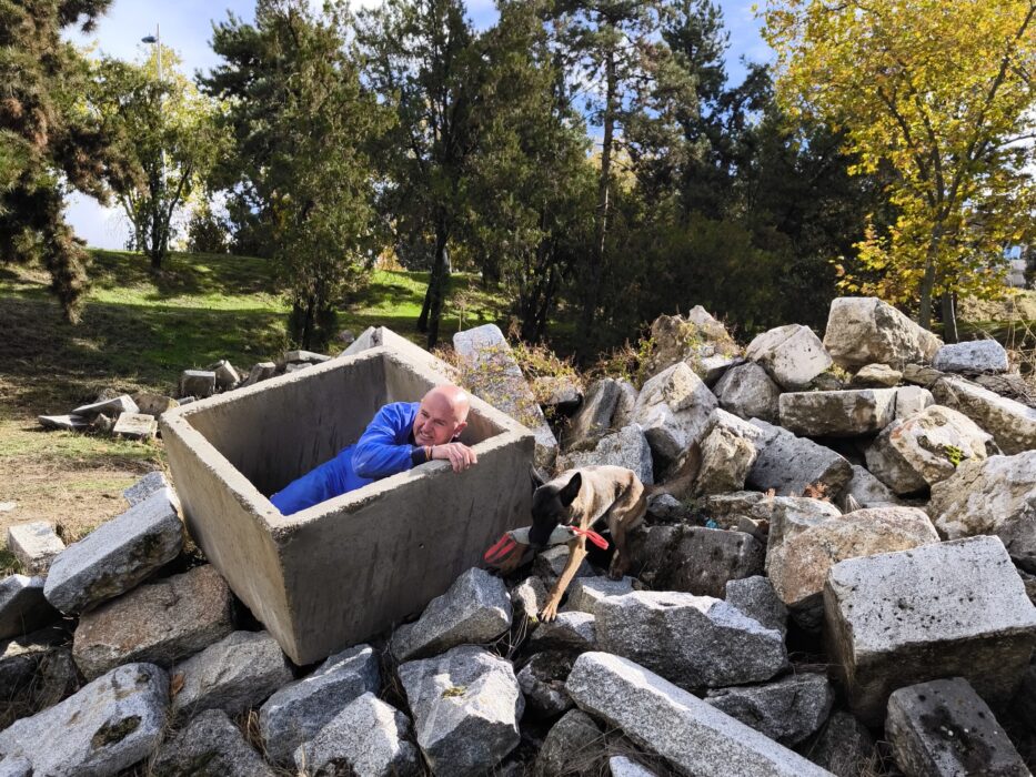 Entrenamiento de los perros policía de la Sección Canina de la Policía Municipal de Madrid