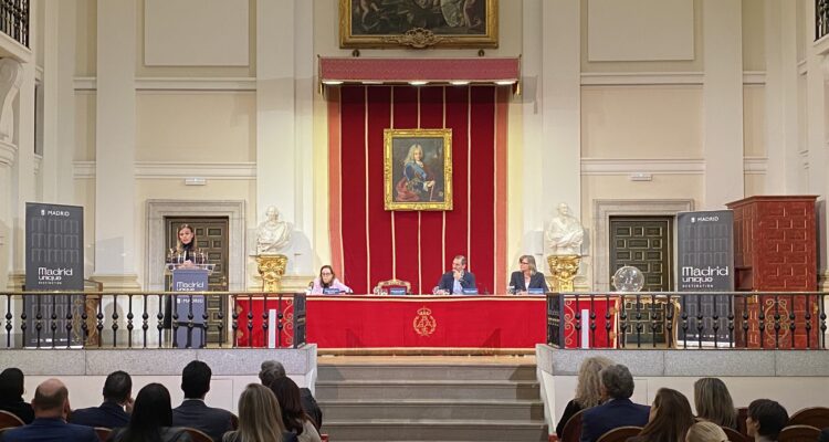 La concejala delegada de Turismo, Almudena Maíllo, durante la asamblea anual Madrid Unique Destination