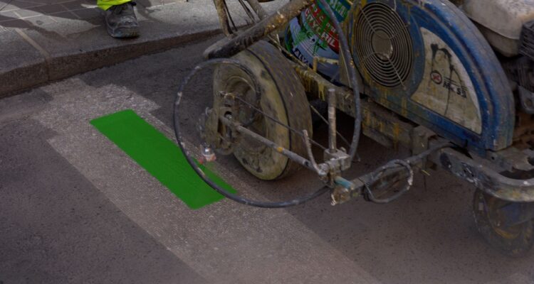 Imagen de archivo (máquina pintando zona SER)