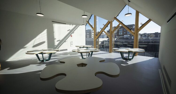 Zona estancial del nuevo centro cultural en Montecarmelo