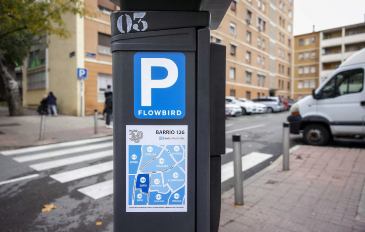 Servicio de Estacionamiento Regulado en el barrio de Zofío, en Madrid