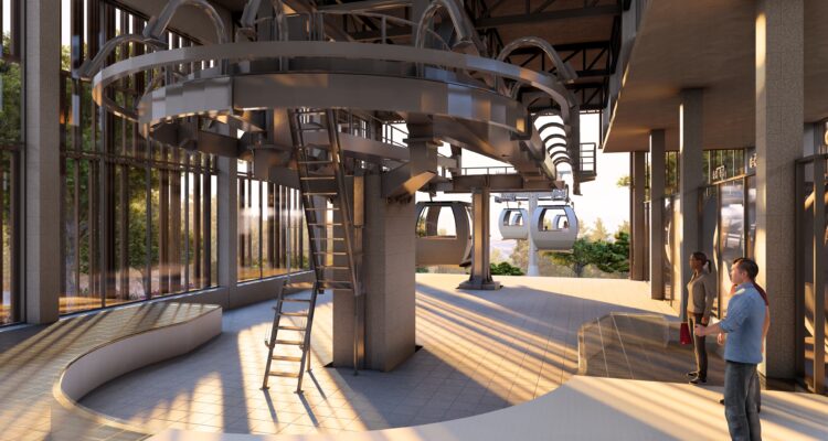 Simulación del aspecto del teleférico tras su renovación