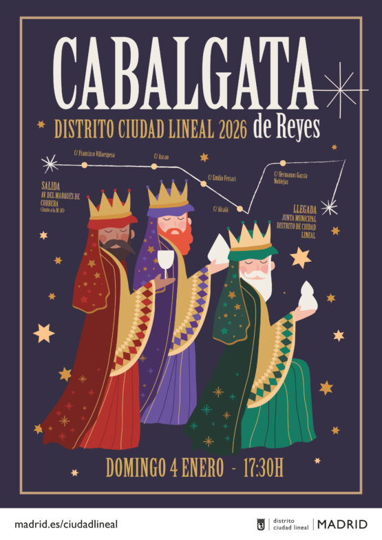 Cartel de la Cabalgata de Reyes Magos 2026 en Ciudad Lineal