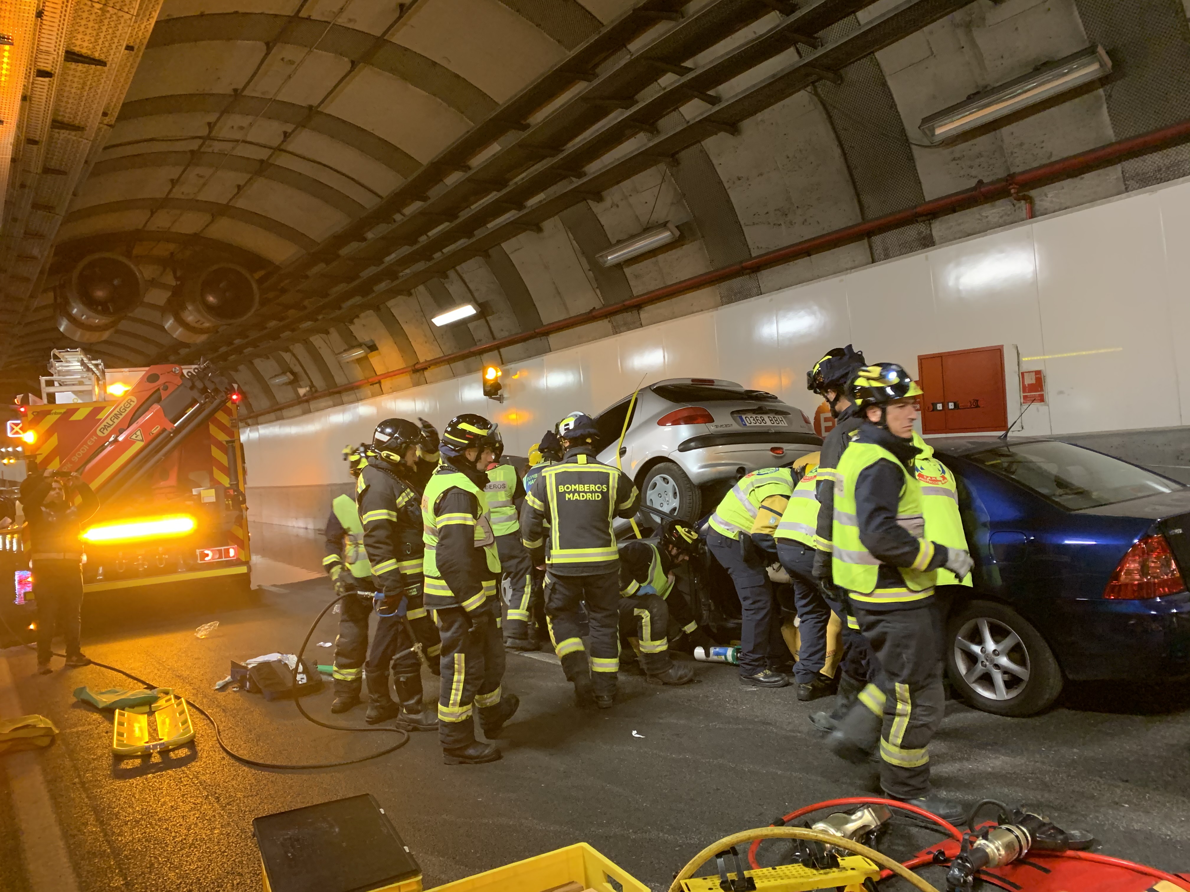 Imagen de archivo de un simulacro de evacuación con los equipos de Seguridad y Emergencias municipales