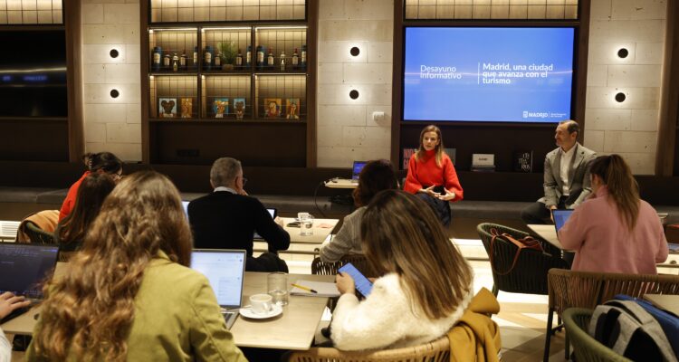Momento del encuentro informativo ‘Madrid, una ciudad que avanza con el turismo’