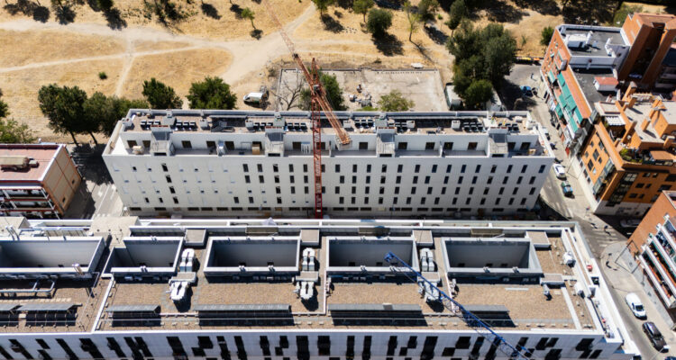 Vista aérea de las nuevas promociones de EMVS Madrid Olivos 3 y 4